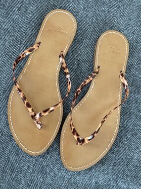 JCREW TORTOISE SHELL -WITH SHINE, THONG SANDALS